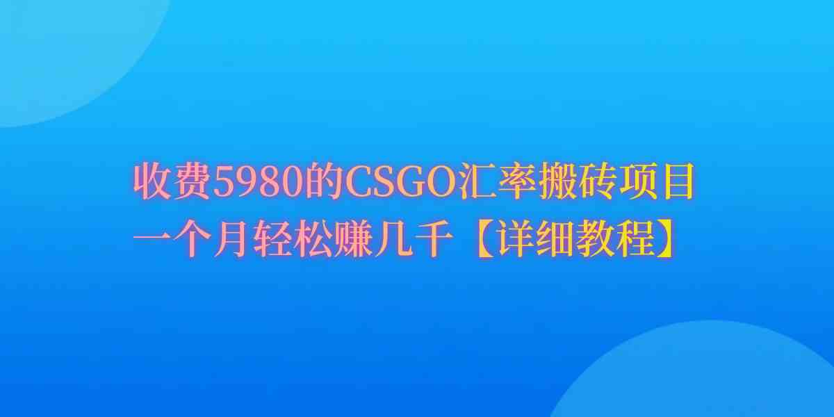（9776期）CSGO装备搬砖，月综合收益率高达60%，你也可以！-小森之家