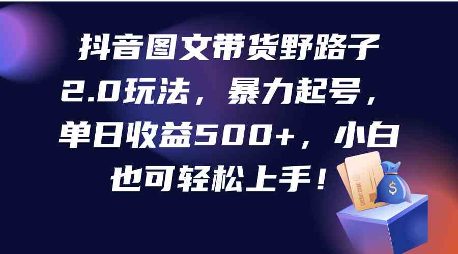 （9790期）抖音图文带货野路子2.0玩法，暴力起号，单日收益500+，小白也可轻松上手！-小森之家