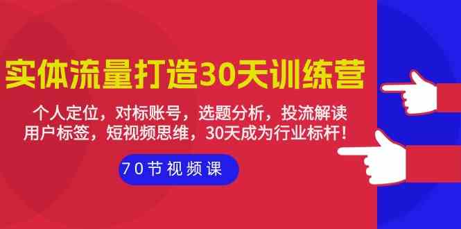 （9782期）实体-流量打造-30天训练营：个人定位，对标账号，选题分析，投流解读-70节-小森之家