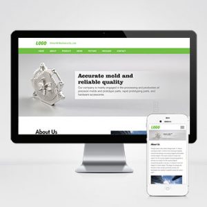 (自适应手机端)绿色五金零件英文pbootcms外贸网站模板 精密模具零件加工类网站源码下载-小森之家