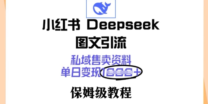 小红书Deepseek图文引流，私域售卖资料，单日变现多张，保姆级教程-小森之家