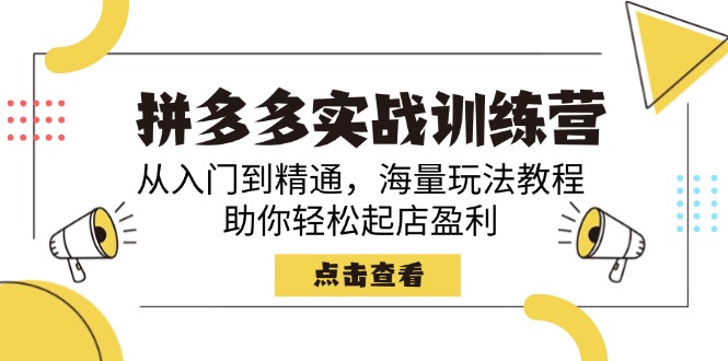 （14392期）拼多多实战训练营，从入门到精通，海量玩法教程，助你轻松起店盈利-小森之家