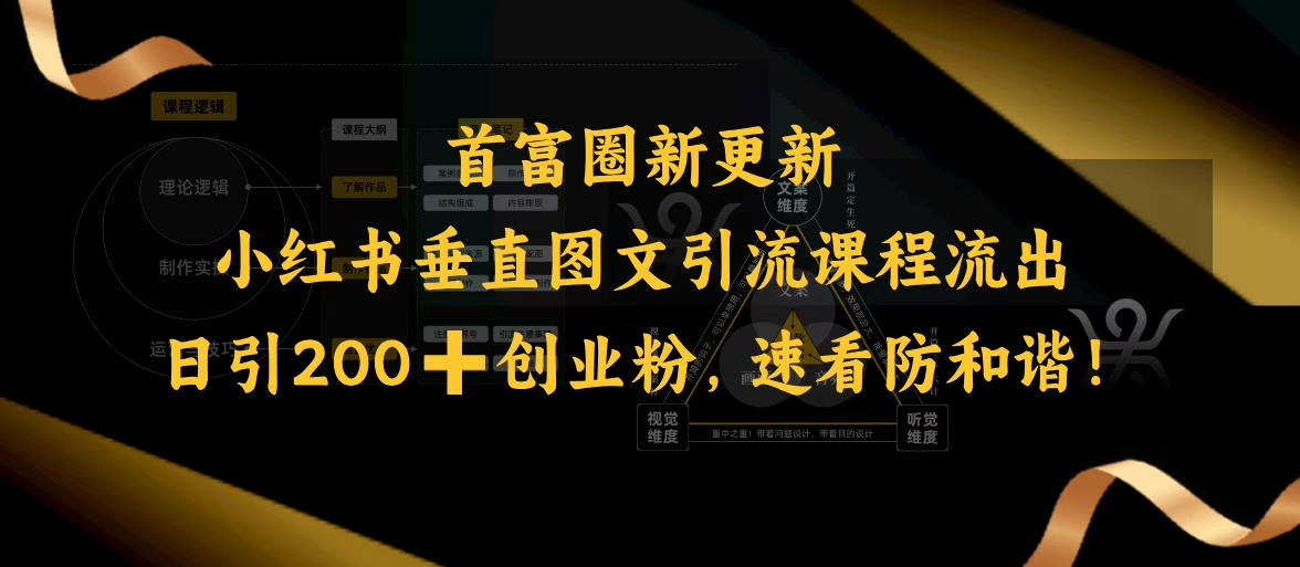 小红书垂直图文引流课程流出，日引200+创业粉，速看防和谐-小森之家