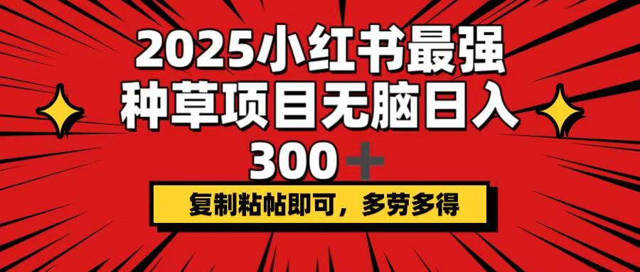 （14375期）2025小红书最强种草项目，无脑日入300+，复制粘帖即可，多劳多得-小森之家