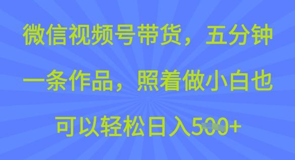 微信视频号带货，五分钟一条作品，照着做小白也可以轻松日入5张-小森之家