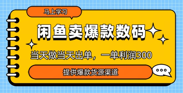 闲鱼卖爆款货源，当天做当天出单，一单利润3张-小森之家