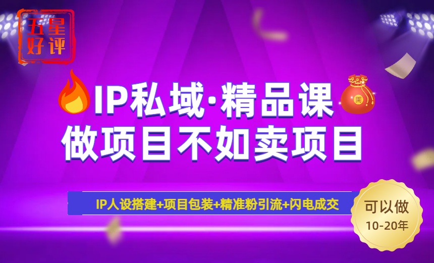 （14406期）2025年“IP私域·密训精品课”，日赚3000+小白避坑年赚百万，暴力引流…-小森之家